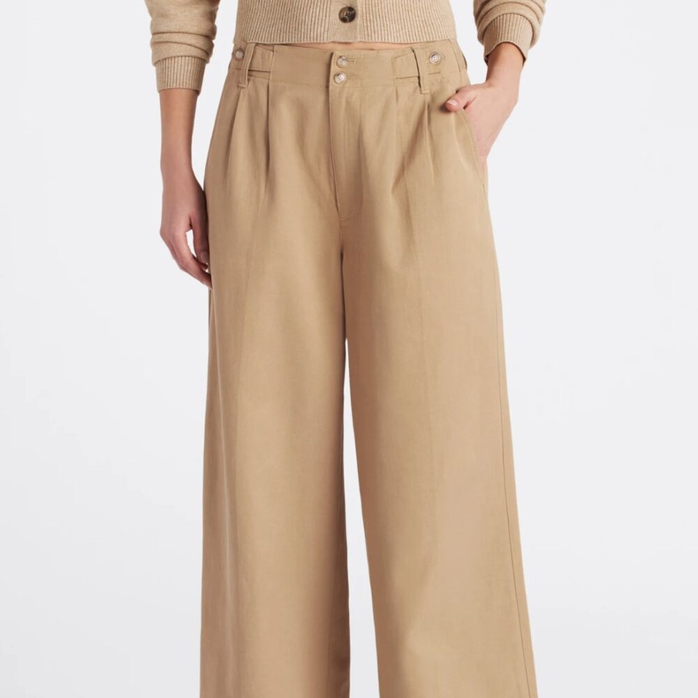 Madewell Harlow Wide Leg Pant in Beige